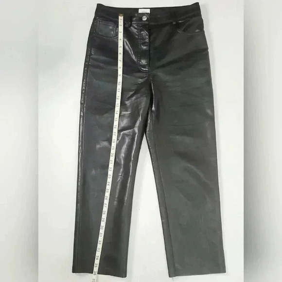 Wilfred Aritzia Malina Vegan Black Stretchy Staight Leg Pant SZ 10 Fits 8 - Picture 5 of 12